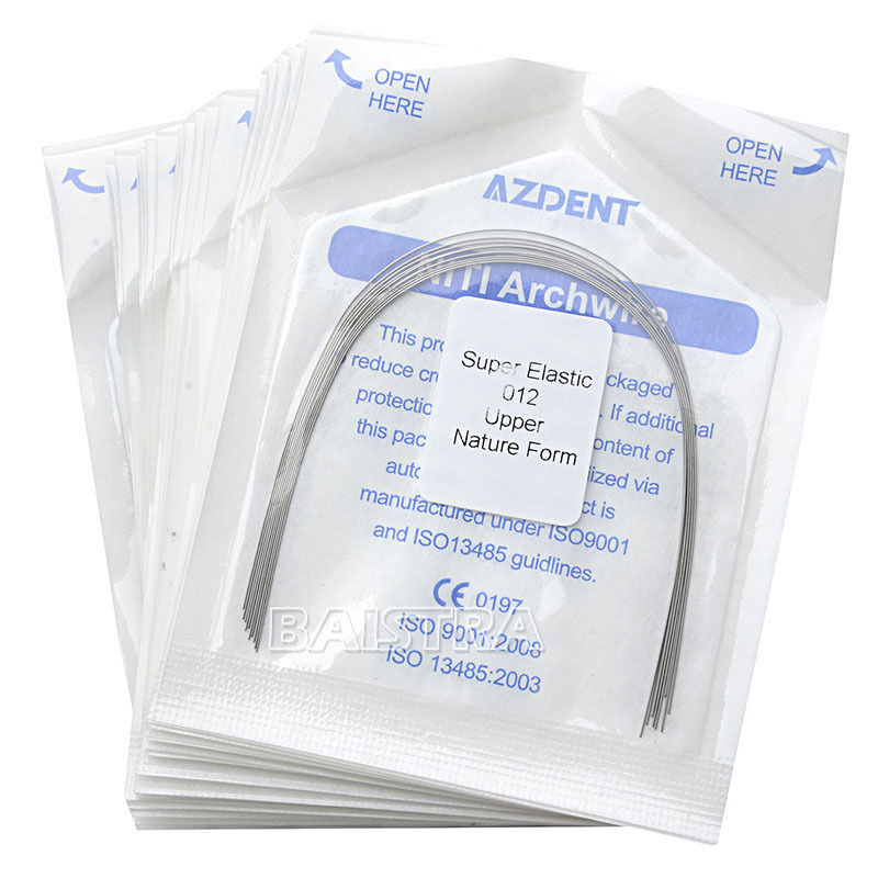Azdent 10pcs Dental Orthodontic Super Elastic Natural Form Niti Round Arch Wires