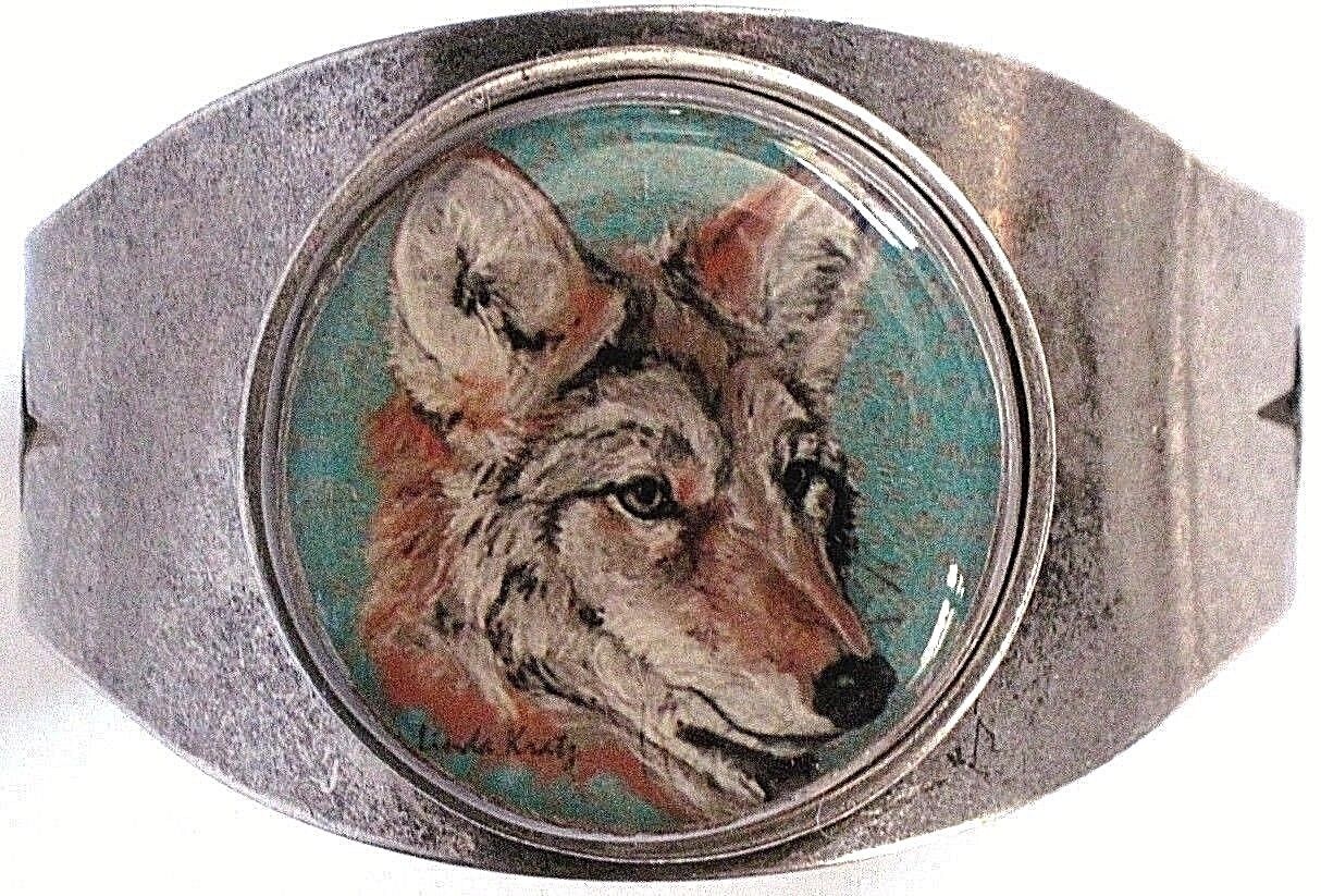Coyote Original Art Cuff Bracelet