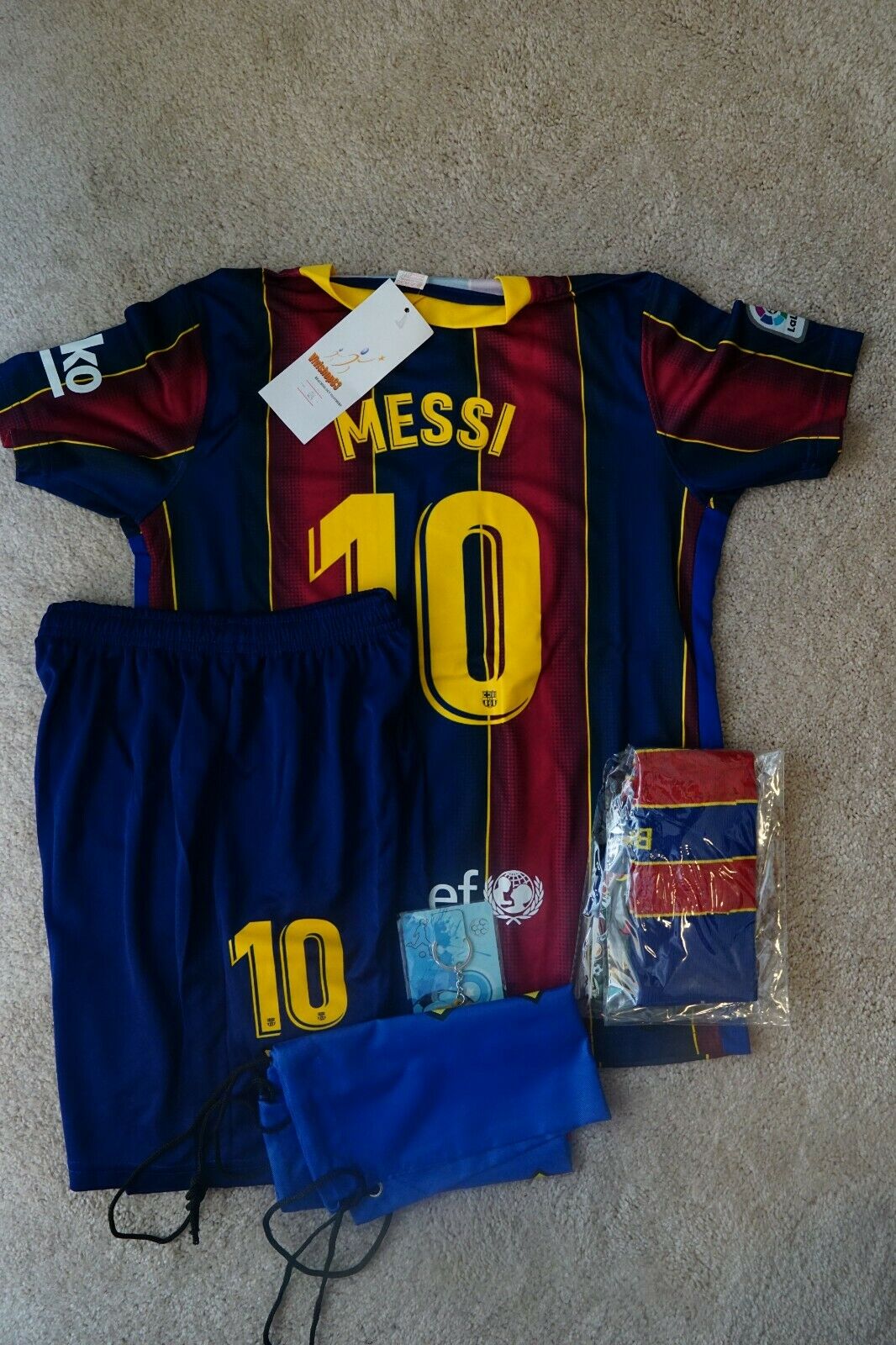 Barce Messi Kids Jersey Kit Age 3 - 13 Yrs Shirt, Short, Socks, Key 2020 / 21