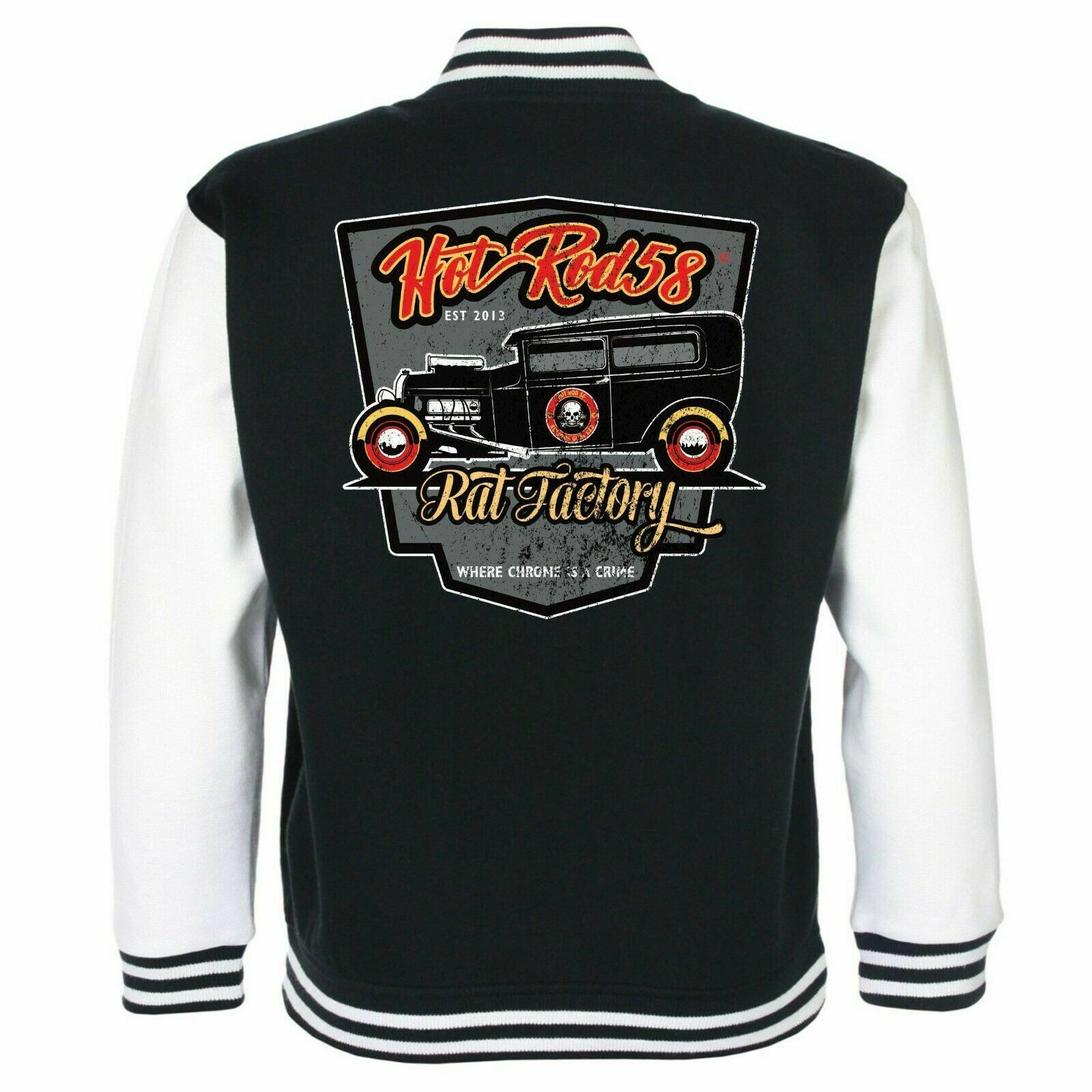 Hotrod 58 Hot Rat Rod Kids Children's American Varsity Garage Jacket Rat Factory